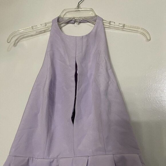 NWOT Keepsake the label keyhole lavender purple mini flare backless dress XS - Picture 5 of 8